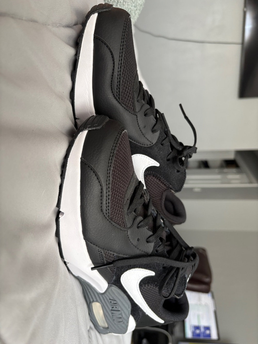 Nike Black and White Men's Sneakers with Grey Accents